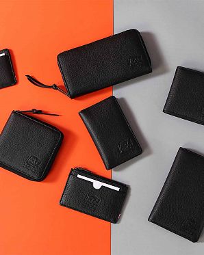 Кошелек Herschel Hank + Coin Leather Black Pebble Кошелек Herschel Hank + Coin Leather Black Pebble