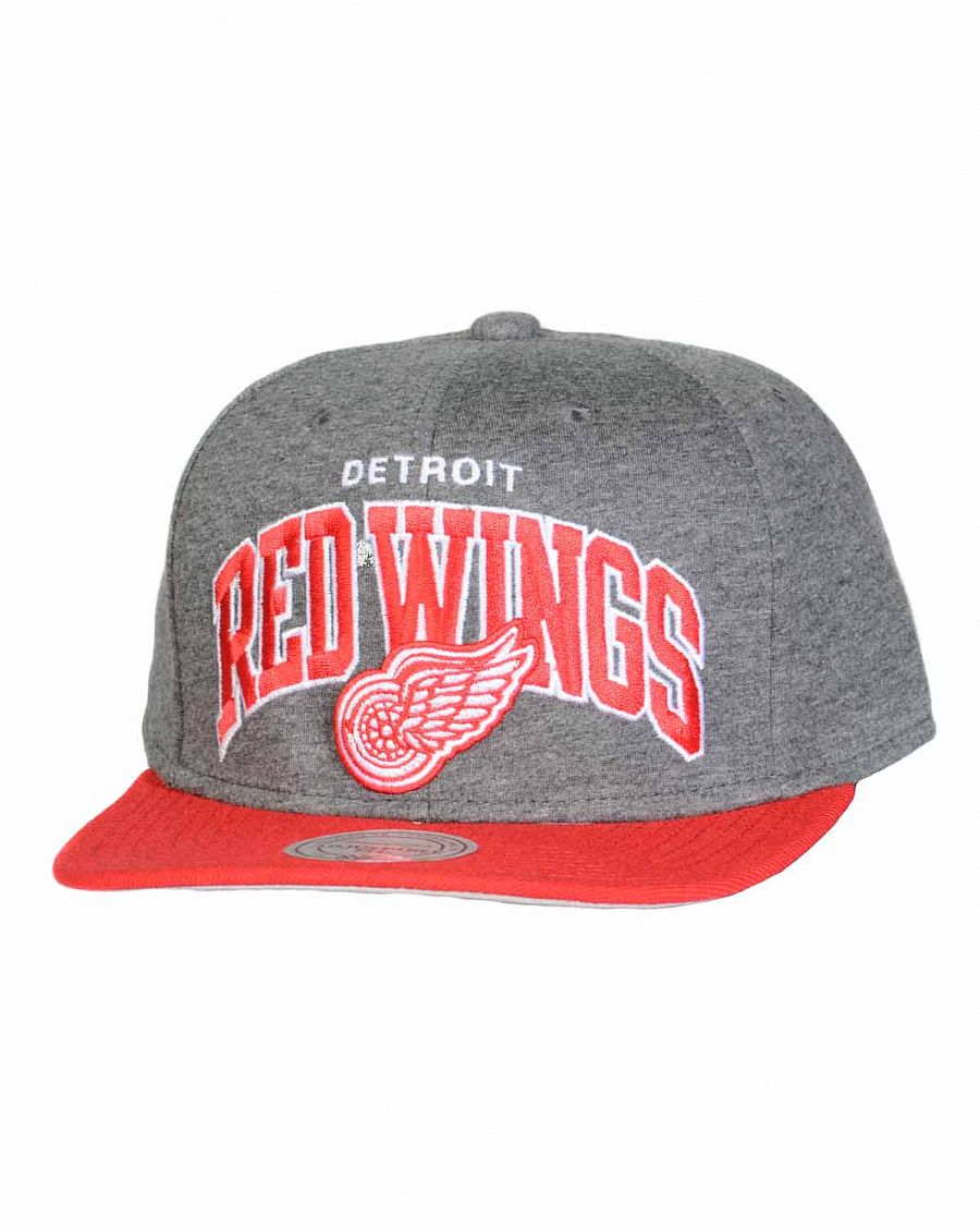 Бейсболка с прямым козырьком Mitchell and Ness JERSI Detroit Redwings Grey Red отзывы