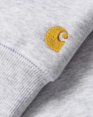 Толстовка мужская на флисе Carhartt Chase Sweat Ash Толстовка мужская на флисе Carhartt Chase Sweat Ash