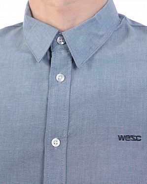 Рубашка мужская с коротким рукавом Wesc Gaber Chambray Light Blue Рубашка мужская с коротким рукавом Wesc Gaber Chambray Light Blue