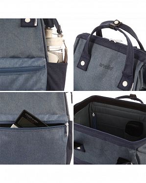 Рюкзак водостойкий с двумя ручками Anello Kuchigane Japan Denim Multi Рюкзак водостойкий с двумя ручками Anello Kuchigane Japan Denim Multi