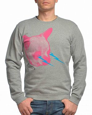 Толстовка мужская свитшот Wesc Bzzzt Grey Melange