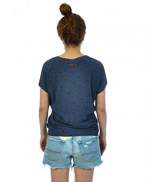 Футболка женская на резинке свободная Германия Naketano Rein Raus Sikis II Bluegrey Melange Футболка женская на резинке свободная Германия Naketano Rein Raus Sikis II Bluegrey Melange