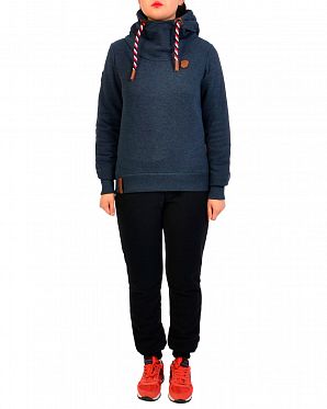 Толстовка женская с капюшоном Naketano Schmierlappen Jeck VI Indigo Blue Толстовка женская с капюшоном Naketano Schmierlappen Jeck VI Indigo Blue