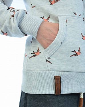 Толстовка женская на молнии с высоким воротом Naketano Wuppi Puppi Amazing Grey