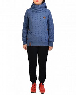 Толстовка женская с капюшоном Naketano Extraordinar Blue Mel Толстовка женская с капюшоном Naketano Extraordinar Blue Mel