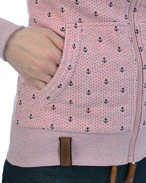 Толстовка женская на молнии с капюшоном Naketano Brazzo Ankerdizzel Schmutzmuschi Pink