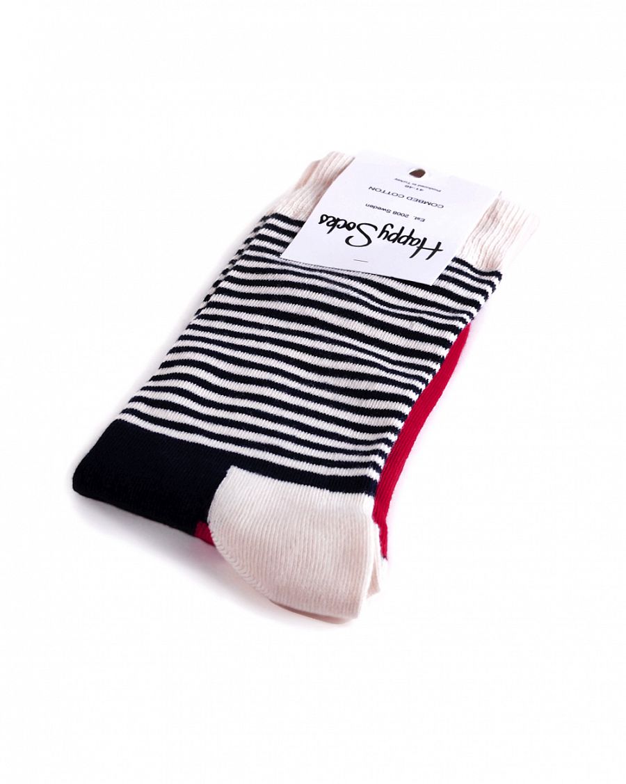 Носки мужские Happy Socks Combed Cotton Stripes Small White отзывы