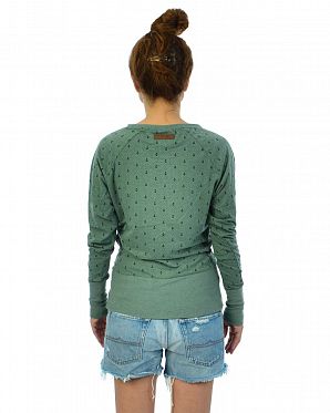 Футболка лонгслив женский Naketano Hodenschmerzen IV Green Melange Футболка лонгслив женский Naketano Hodenschmerzen IV Green Melange