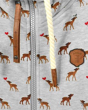 Толстовка женская на молнии с капюшоном Naketano Max Der Butler Grun Mel