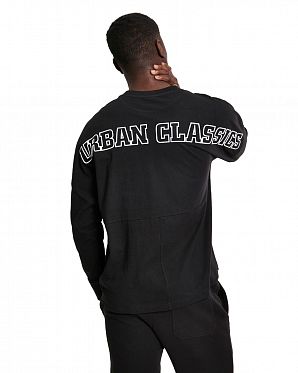 Футболка мужская с длинным рукавом Urban Classics Black White Футболка мужская с длинным рукавом Urban Classics Black White