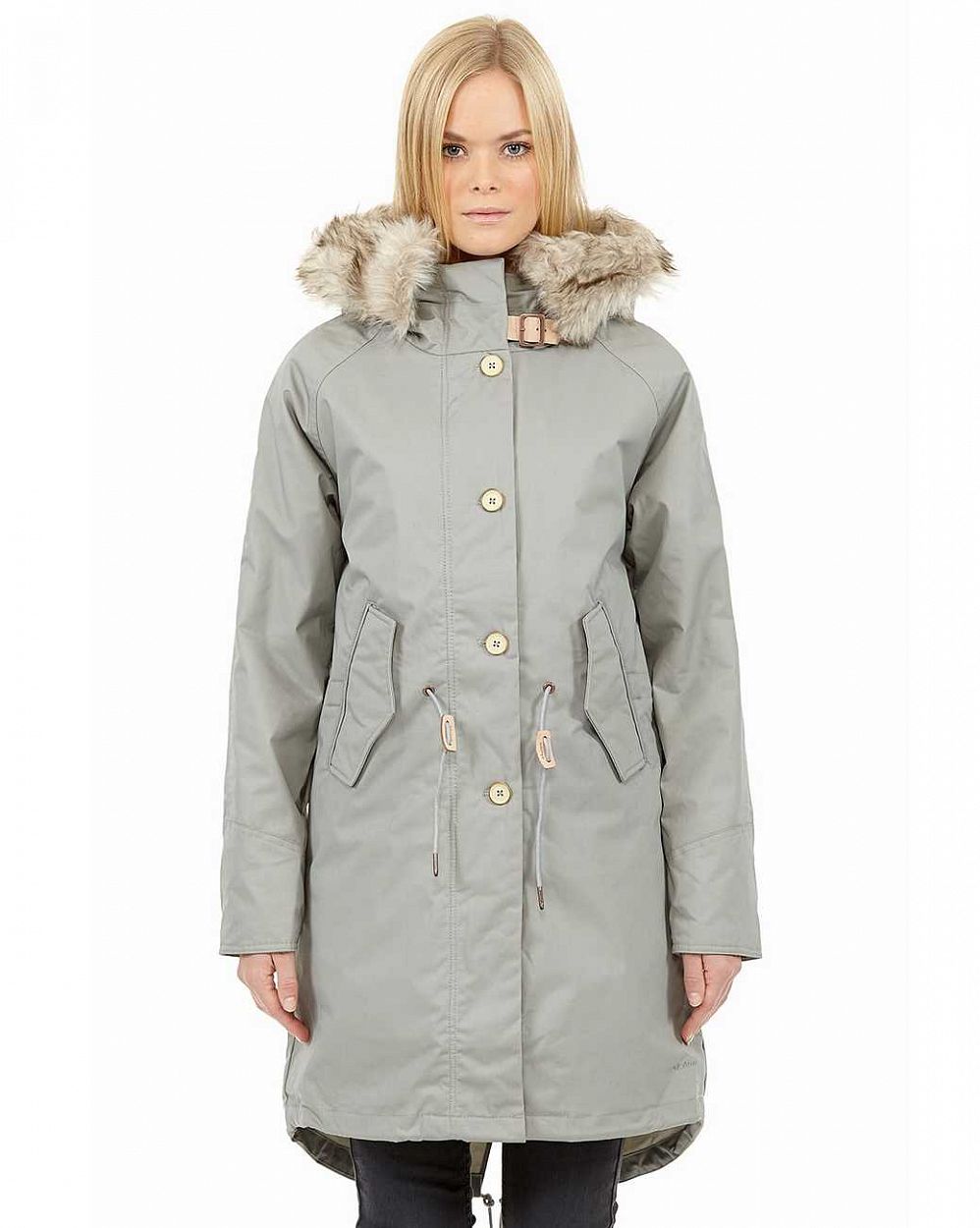 Парка зимняя водоотталкивающая на меху Elvine Fishtail parka Light Grey отзывы