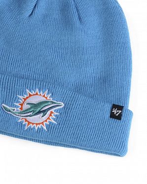 Шапка с подворотом '47 Brand NFL Miami Dolphins Blue