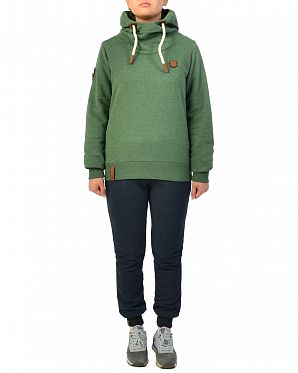 Толстовка женская с капюшоном Naketano Schmierlappen Pine Green Mel Толстовка женская с капюшоном Naketano Schmierlappen Pine Green Mel