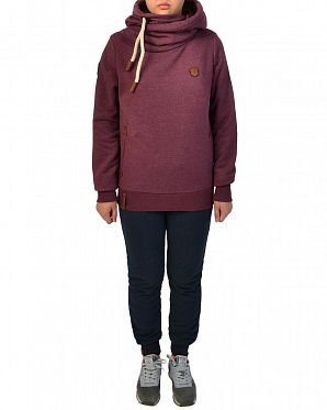 Толстовка женская с капюшоном Naketano Darth X Bordeaux Melange