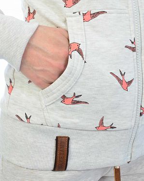 Толстовка женская на молнии с высоким воротом Naketano Wuppi Puppi Oma Mel