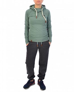 Лонгслив женский с капюшоном Naketano Mandy XI Green Mel Лонгслив женский с капюшоном Naketano Mandy XI Green Mel