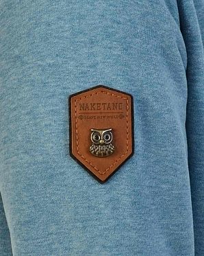 Толстовка женская длинная с капюшоном Naketano Lange Light Blue Melange Толстовка женская длинная с капюшоном Naketano Lange Light Blue Melange