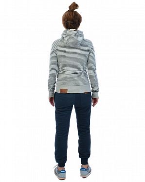 Толстовка женская с капюшоном на молнии Naketano Nasenhaarwickler Grey Melange