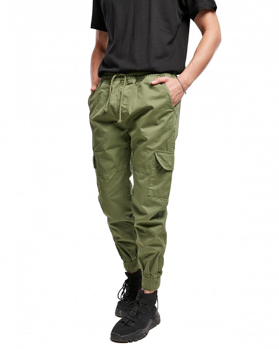 Джоггеры карго с карманами мужские на липучке Urban Classics New Olive отзывы Джоггеры карго с карманами мужские на липучке Urban Classics New Olive отзывы