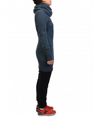 Толстовка женская длинная с высоким воротом Naketano Schniedelwutz Indigo Blue Mel Толстовка женская длинная с высоким воротом Naketano Schniedelwutz Indigo Blue Mel