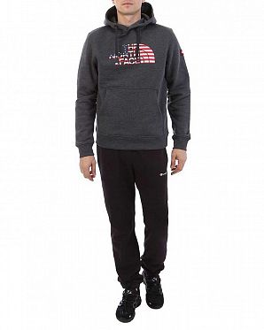 Толстовка мужская с капюшоном флисовая The North Face IC Logo Dark Grey Толстовка мужская с капюшоном флисовая The North Face IC Logo Dark Grey