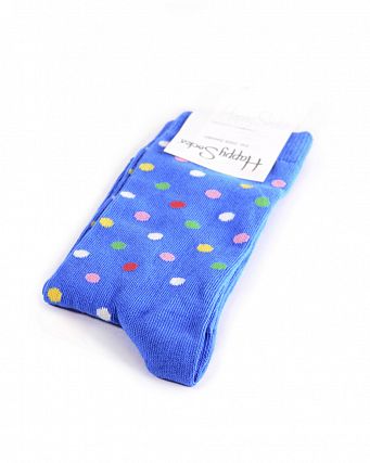 Носки мужские Happy Socks Combed Cotton Peas Royal