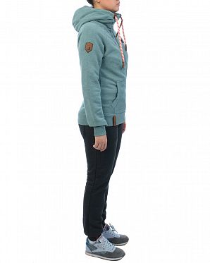 Толстовка женская на молнии с капюшоном Naketano Brazzo Jeck Stormy Sea Mel