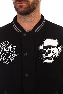 Бомбер Rum Knuckies Skull in hat Black Бомбер Rum Knuckies Skull in hat Black