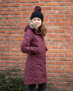 Шапка с помпоном зимняя женская Канада KyiKyi Classic Faux Fur Black Multi