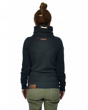 Толстовка женская на молнии с высоким воротом Naketano Ivinilla Dark Grey