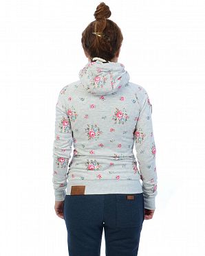 Толстовка женская на молнии с капюшоном Naketano Der Schnein Amazing Grey