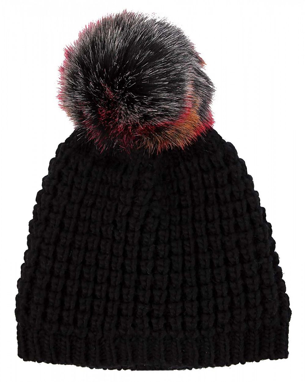 Шапка с помпоном зимняя женская Канада KyiKyi Classic Faux Fur Black Multi отзывы