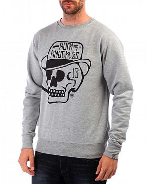 Толстовка свитшот Rum Knuckies Smoking Skull Gray Толстовка свитшот Rum Knuckies Smoking Skull Gray