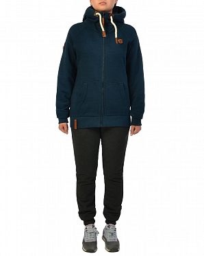 Толстовка женская на молнии с капюшоном Naketano Yale, Econome Dirty Dark Blue Толстовка женская на молнии с капюшоном Naketano Yale, Econome Dirty Dark Blue
