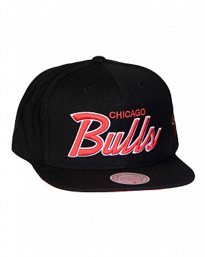 Бейсболка с прямым козырьком Mitchell and Ness Foundation Script Chicago Bulls Black Бейсболка с прямым козырьком Mitchell and Ness Foundation Script Chicago Bulls Black