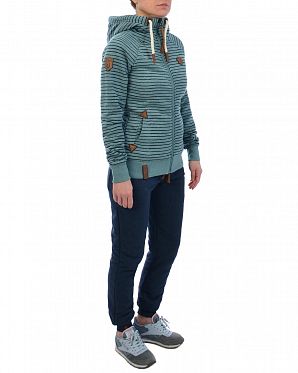 Толстовка женская с капюшоном на молнии Naketano Nasenhaarwickler Stormy Sea Melange