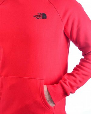 Толстовка мужская с капюшоном флисовая The North Face Raglan Red Box Red Толстовка мужская с капюшоном флисовая The North Face Raglan Red Box Red