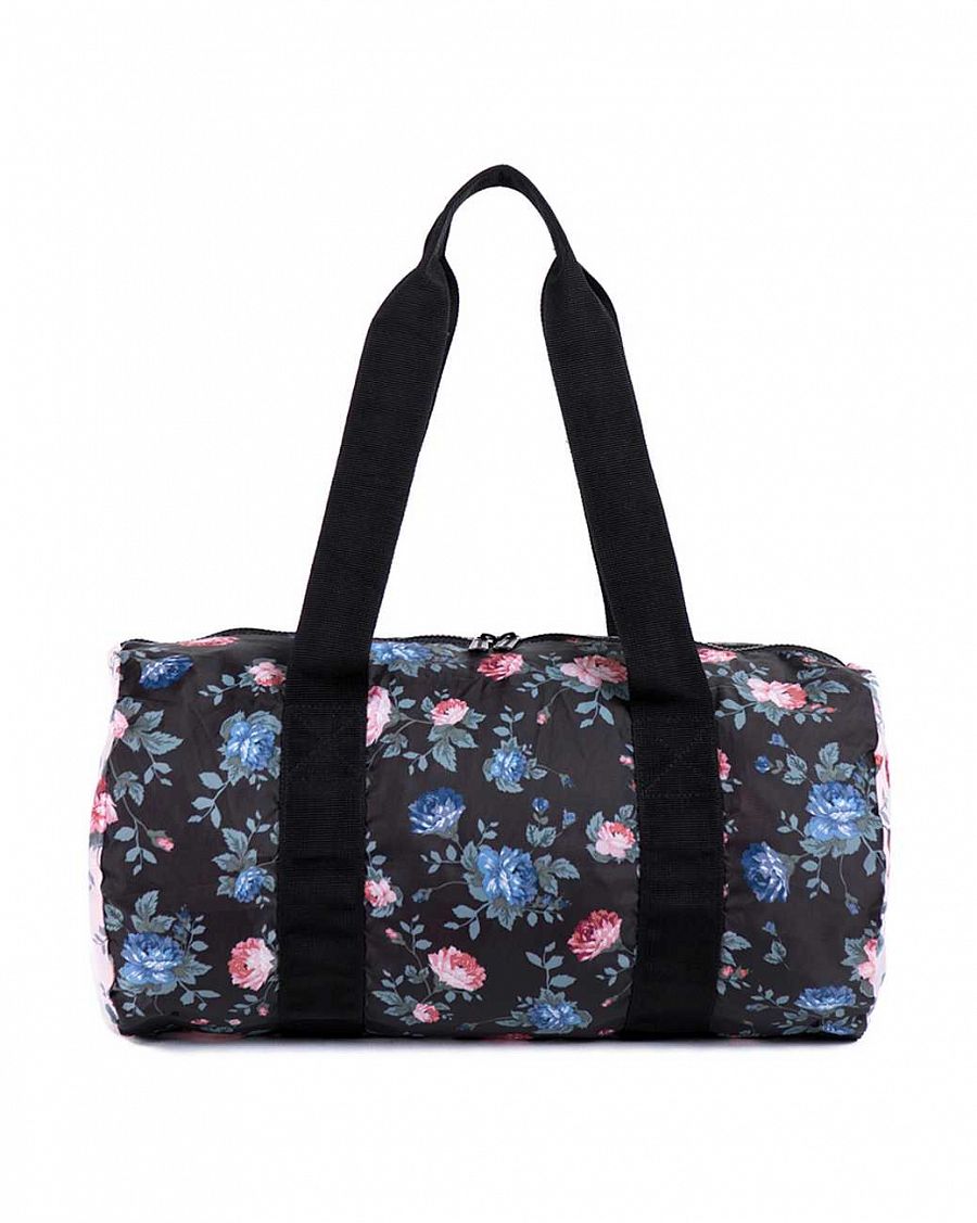 Сумка складная Herschel Packable Duffle Bag Black Floral Pink Floral отзывы