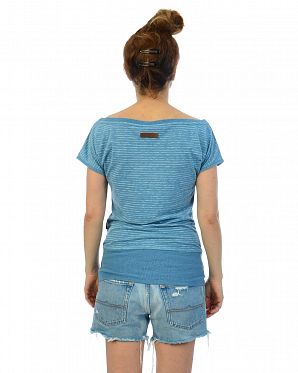 Футболка женская летняя на широкой резинке Naketano Wolle Dizzy VIII Light Blue Melange