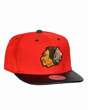 Бейсболка с прямым козырьком Mitchell and Ness Carbon Fibre Chicago Blackhawks Red Бейсболка с прямым козырьком Mitchell and Ness Carbon Fibre Chicago Blackhawks Red