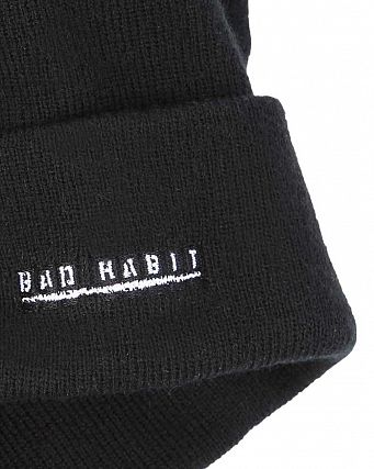 Шапка вязанная с помпоном Kangol Bad Habit Black