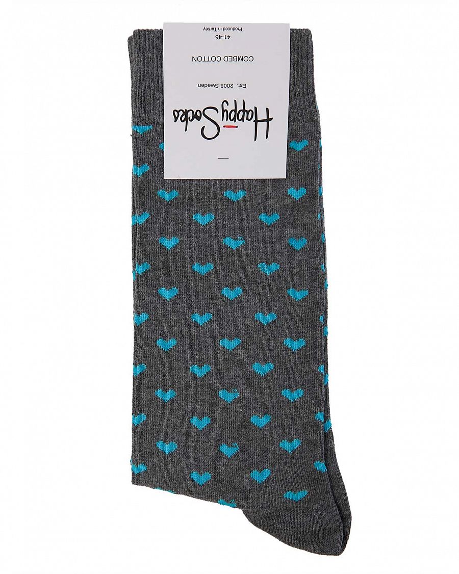 Носки высокие мужские Швеция Happy Socks Heart Grey отзывы