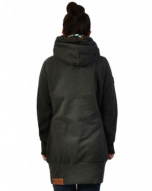 Толстовка женская длинная с капюшоном Naketano Lange Anthracite Melange
