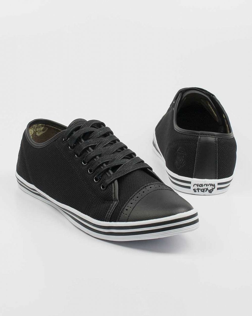 Кеды мужские Nanny State Toe Detail Black Mesh Leather отзывы