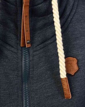 Толстовка женская на молнии с высоким воротом Naketano Monsterbumserin Indigo Blue Mel Толстовка женская на молнии с высоким воротом Naketano Monsterbumserin Indigo Blue Mel