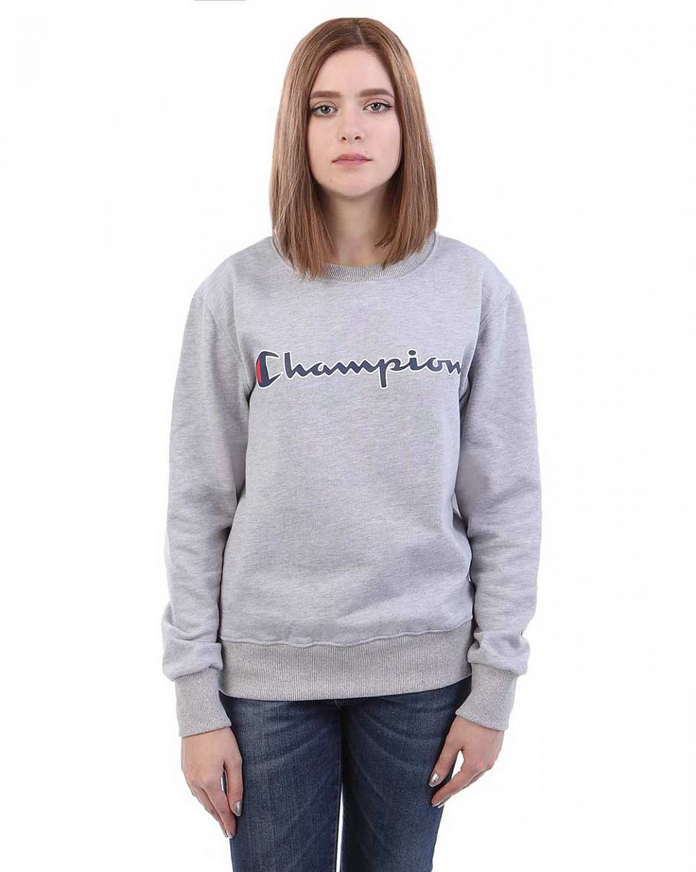 Толстовка свитшот женская Champion Authentic American Grey отзывы