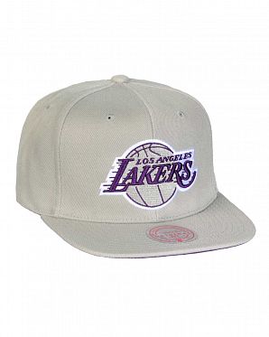 Бейсболка с прямым козырьком Mitchell and Ness Los 75TH Angeles Lakers Silver Бейсболка с прямым козырьком Mitchell and Ness Los 75TH Angeles Lakers Silver