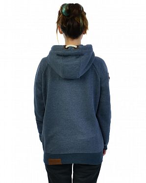 Толстовка женская на молнии с капюшоном Naketano Brazzo Indigo Blue Melange