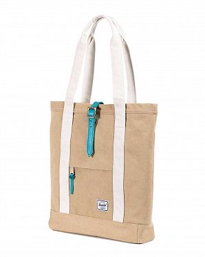 Сумка шоппер через плечо Herschel Herschel Market Canvas Washed Khaki Bone Teal Сумка шоппер через плечо Herschel Herschel Market Canvas Washed Khaki Bone Teal